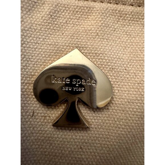 Kate Spade New York Tote/travel Bag Pink and Cream Cotton Canvas Large - Picture 13 of 16